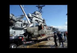 AH-1 Cobra “Virginia Rose II” boards the USS Hornet Carrier Museum